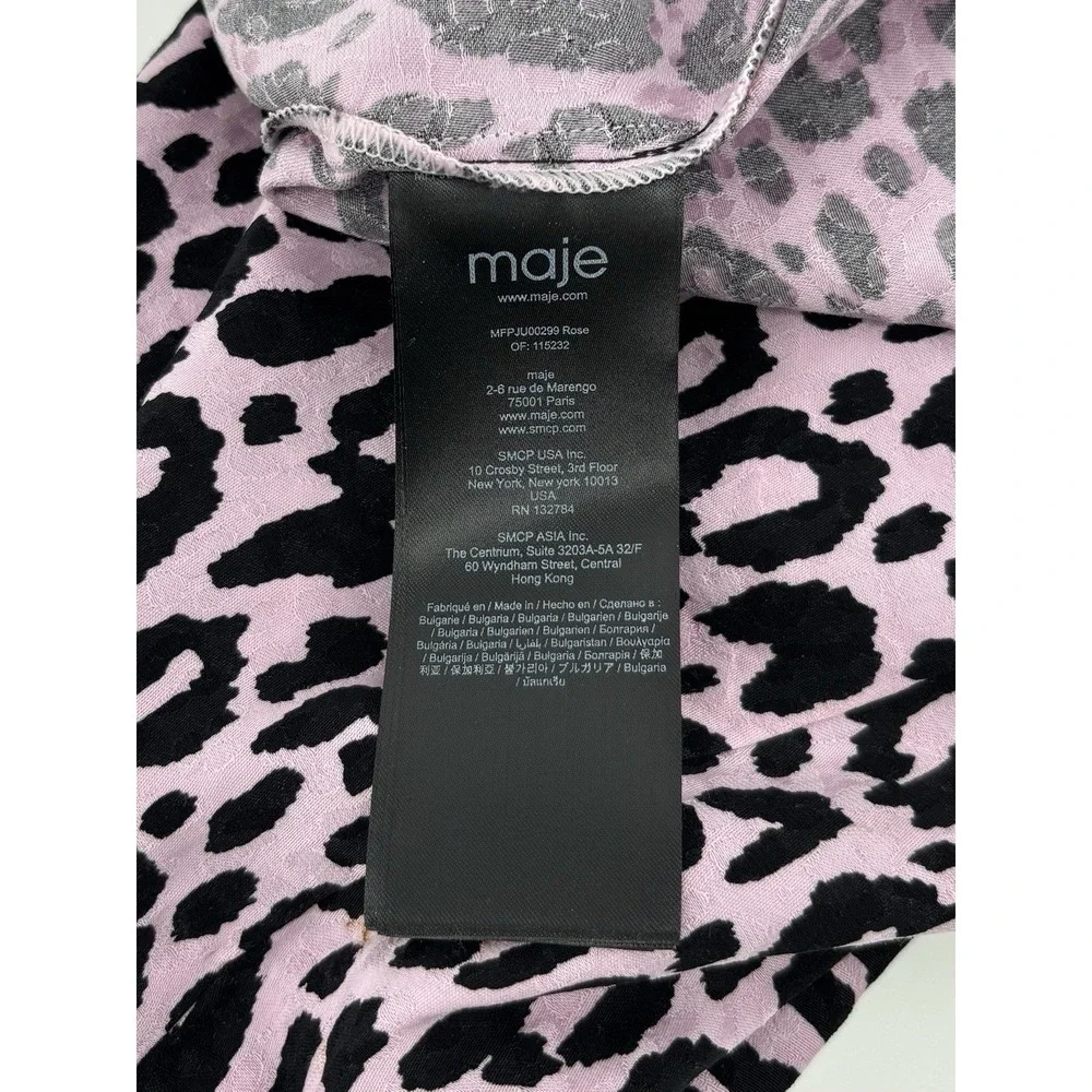 NWOT Maje Jipanta Leopard Print Side Slit Midi Skirt Sz 36 (US S) Hipster $295